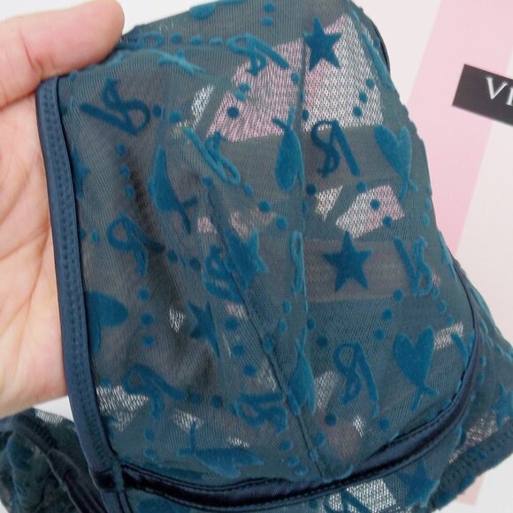 nwt Victoria's Secret sheer mesh strappy bralette with velvet logo print - Picture 6 of 7